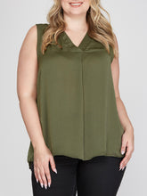 Load image into Gallery viewer, Washed Satin Tank - Olive
