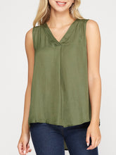 Load image into Gallery viewer, Washed Satin Tank - Olive
