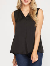 Load image into Gallery viewer, Washed Satin Tank - Black
