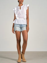 Load image into Gallery viewer, Ruffle Cap Sleeve Top - White
