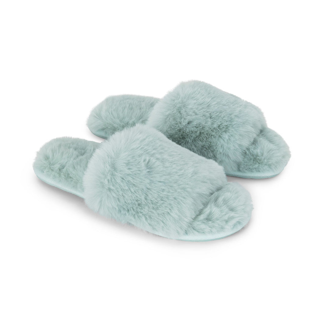 Fur Slide Slipper - Blue FINAL SALE
